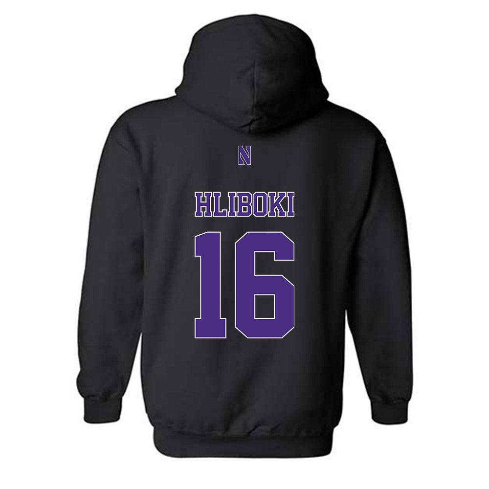 Northwestern - NCAA Baseball : Sam Hliboki - Classic Shersey Hooded Sweatshirt-1