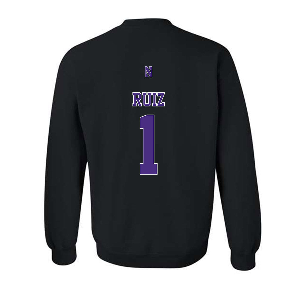 Northwestern - NCAA Baseball : Noah Ruiz - Classic Shersey Crewneck Sweatshirt-1