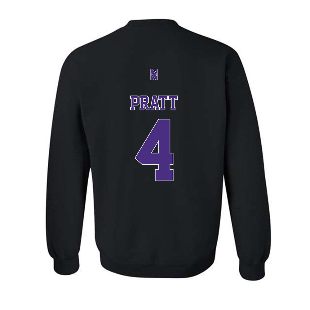 Northwestern - NCAA Men's Basketball : LA Pratt - Classic Shersey Crewneck Sweatshirt-1