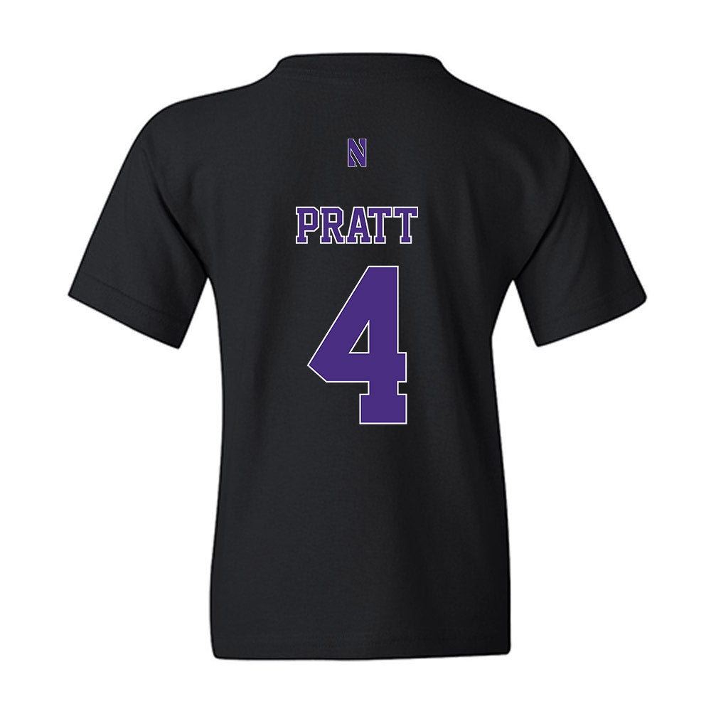 Northwestern - NCAA Men's Basketball : LA Pratt - Classic Shersey Youth T-Shirt-1