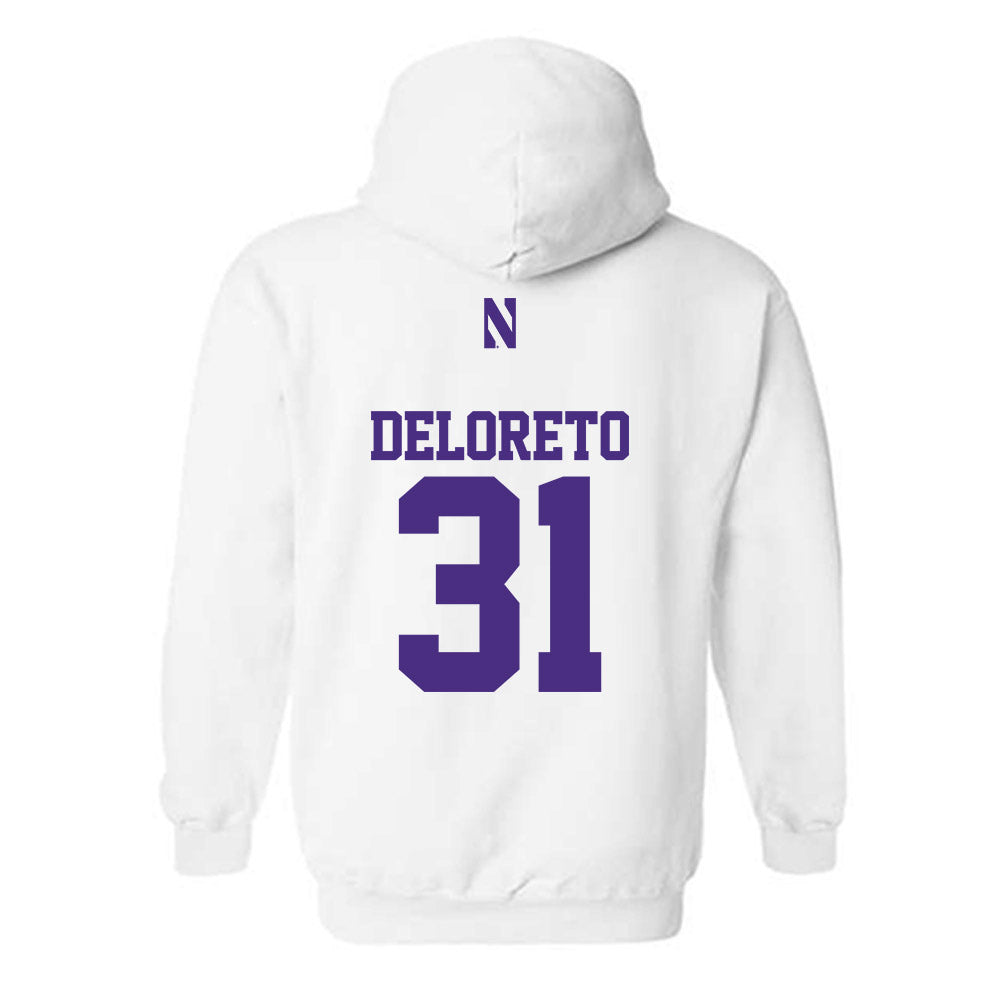 Northwestern - NCAA Baseball : Dominic DeLoreto - Classic Shersey Hooded Sweatshirt-1