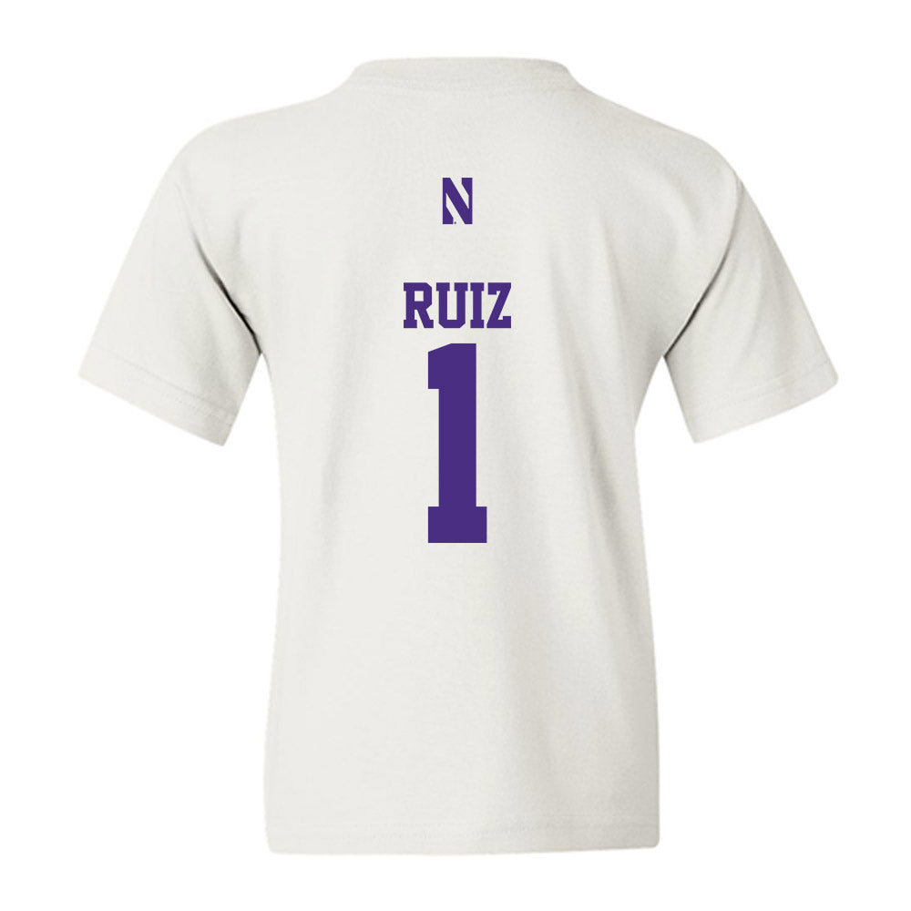 Northwestern - NCAA Baseball : Noah Ruiz - Classic Shersey Youth T-Shirt-1
