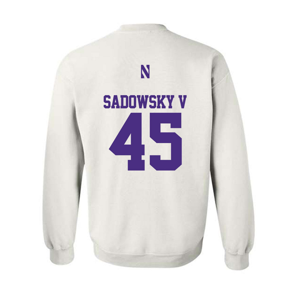 Northwestern - NCAA Football : Jack Sadowsky V - Classic Shersey Crewneck Sweatshirt-1