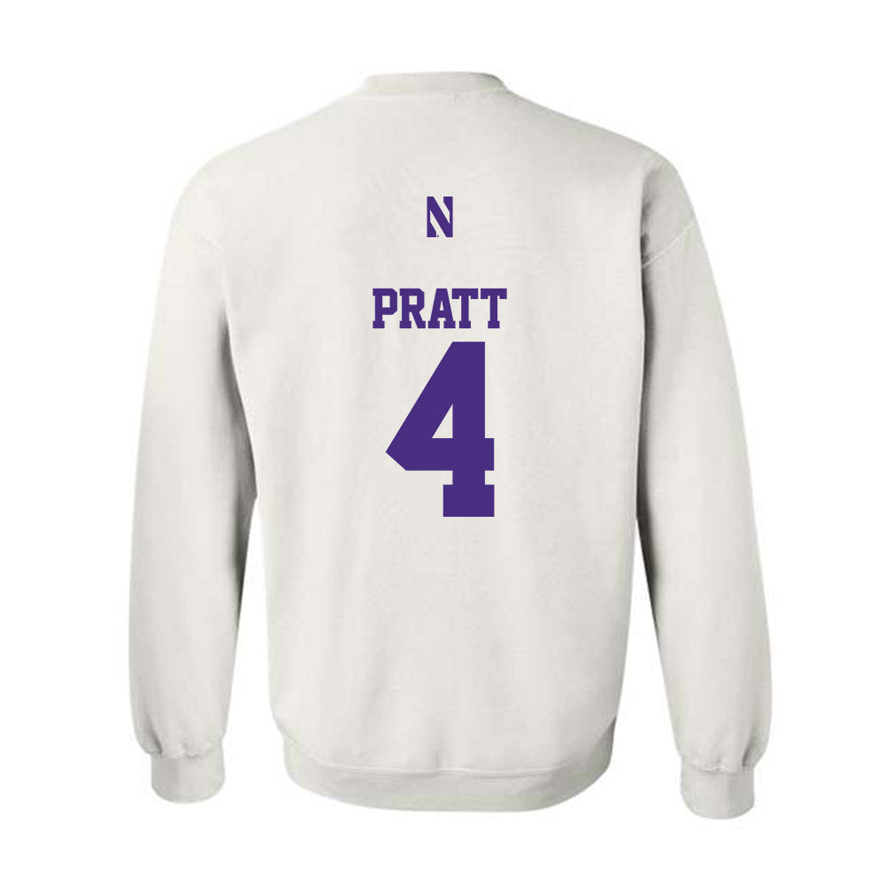 Northwestern - NCAA Men's Basketball : LA Pratt - Classic Shersey Crewneck Sweatshirt-1