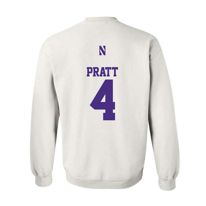 Northwestern - NCAA Men's Basketball : LA Pratt - Classic Shersey Crewneck Sweatshirt-1