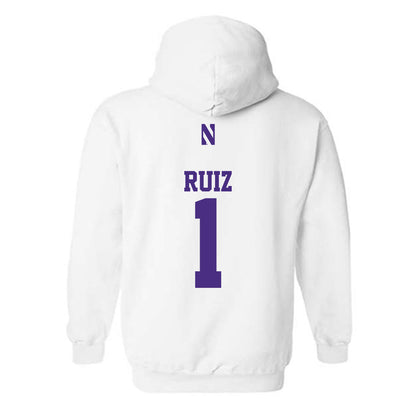 Northwestern - NCAA Baseball : Noah Ruiz - Classic Shersey Hooded Sweatshirt-1