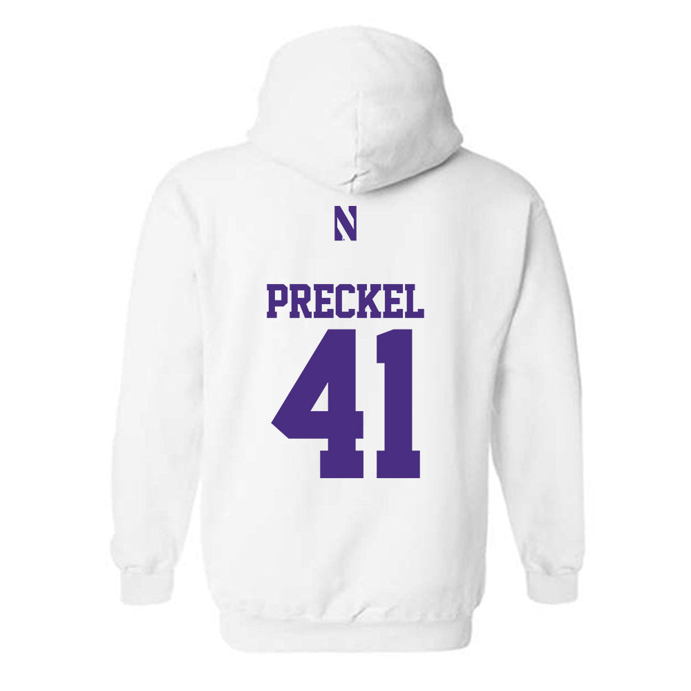 Northwestern - NCAA Football : Thomas Preckel - Classic Shersey Hooded Sweatshirt-1