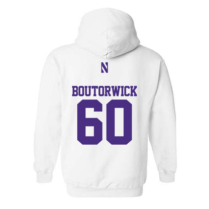 Northwestern - NCAA Football : Evan Boutorwick - Classic Shersey Hooded Sweatshirt-1