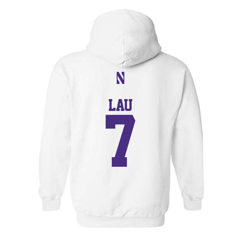 Northwestern - NCAA Women's Basketball : Caroline Lau - Classic Shersey Hooded Sweatshirt-1