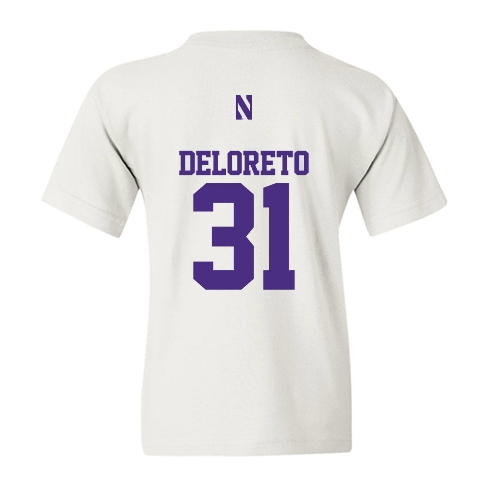 Northwestern - NCAA Baseball : Dominic DeLoreto - Classic Shersey Youth T-Shirt-1