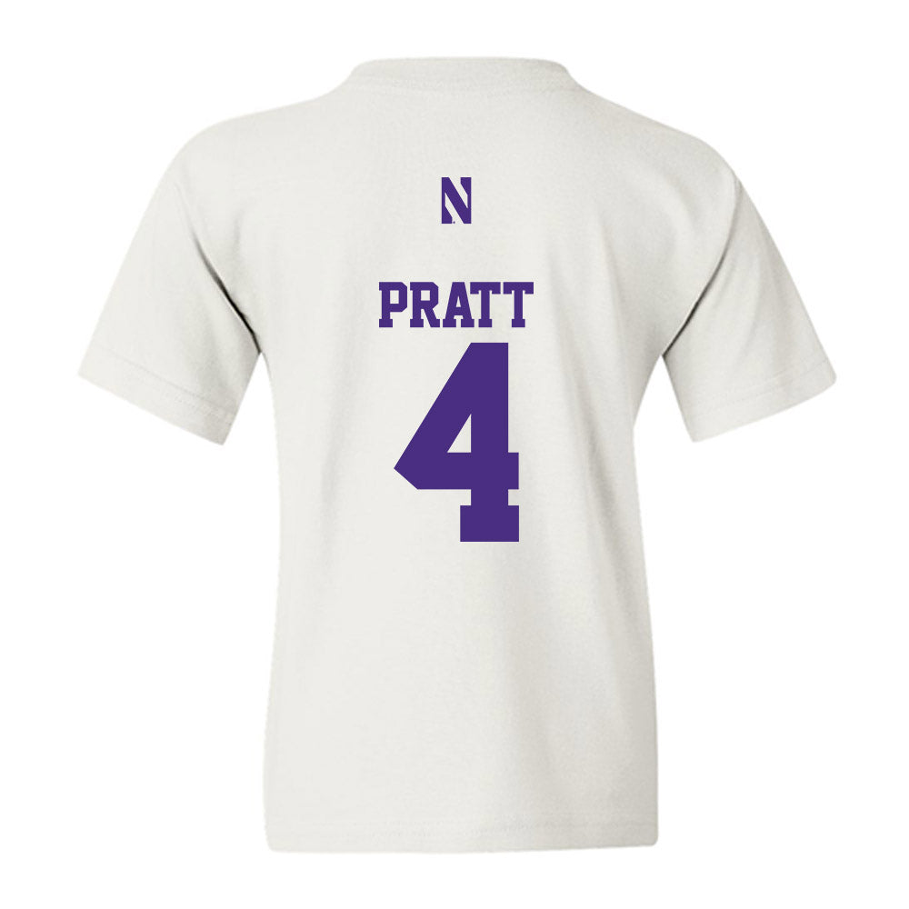 Northwestern - NCAA Men's Basketball : LA Pratt - Classic Shersey Youth T-Shirt-1