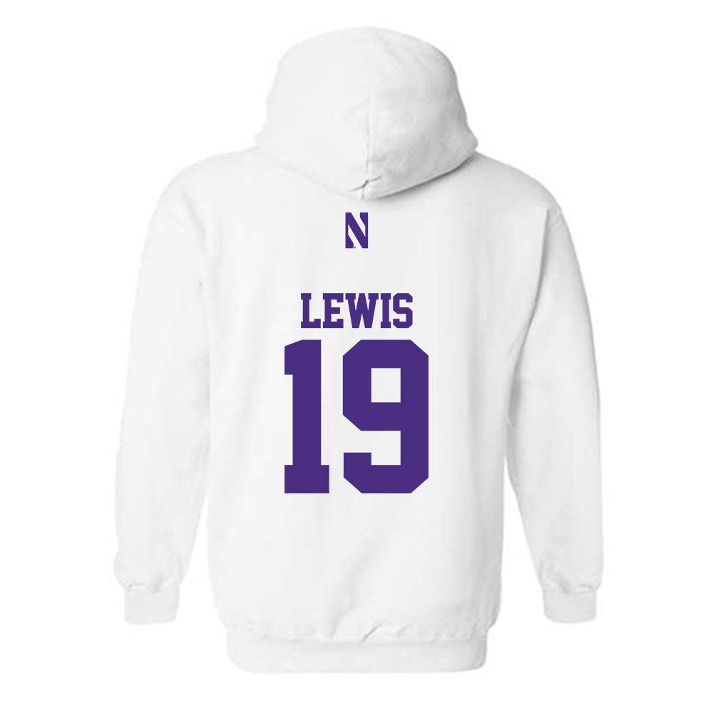 Northwestern - NCAA Football : J.J. Lewis - Classic Shersey Hooded Sweatshirt-1