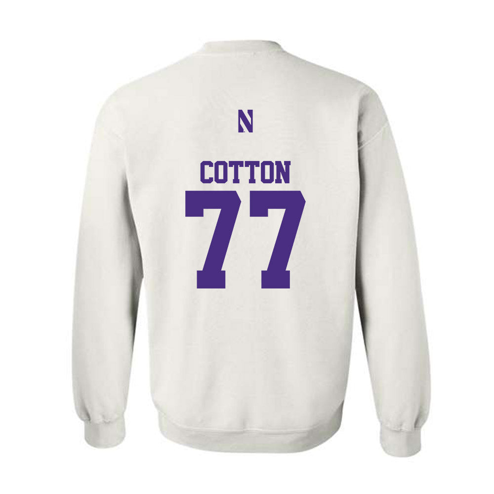 Northwestern - NCAA Football : Idrys Cotton - Classic Shersey Crewneck Sweatshirt-1