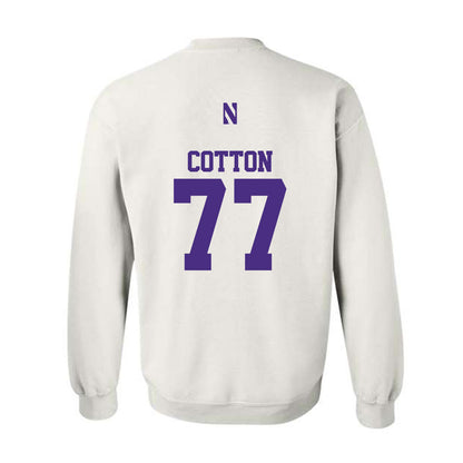Northwestern - NCAA Football : Idrys Cotton - Classic Shersey Crewneck Sweatshirt-1