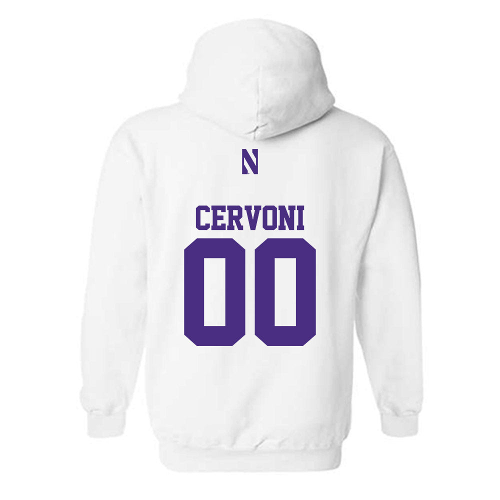 Northwestern - NCAA Men's Soccer : Gino Cervoni - Classic Shersey Hooded Sweatshirt-1