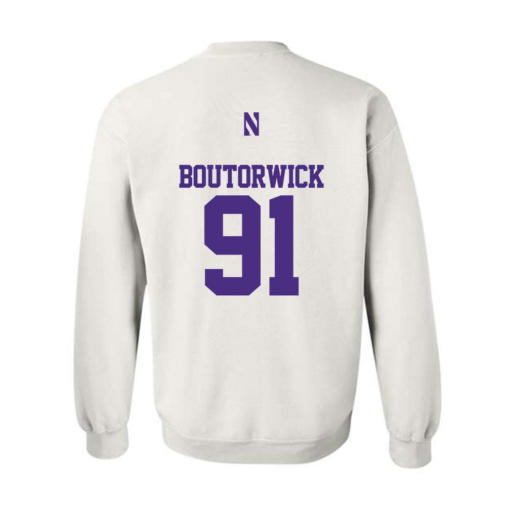 Northwestern - NCAA Football : Evan Boutorwick - Classic Shersey Crewneck Sweatshirt-1