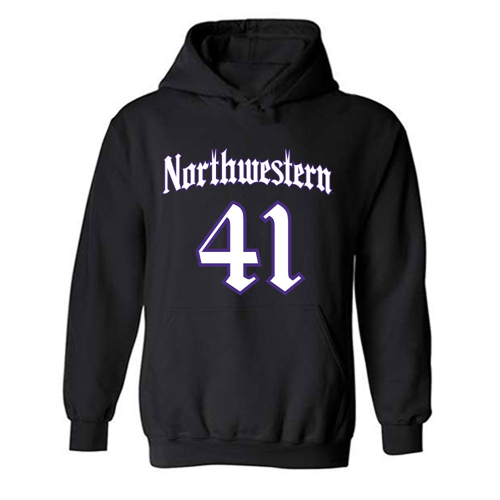 Northwestern - NCAA Baseball : Tommy Bridges - Hooded Sweatshirt-0