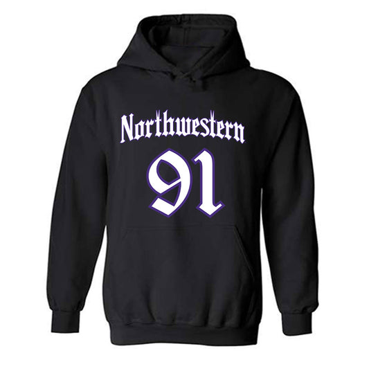 Northwestern - NCAA Football : Evan Boutorwick - Hooded Sweatshirt-0