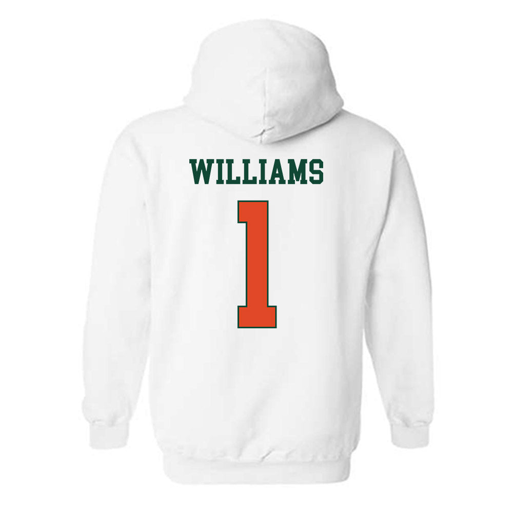 Miami - NCAA Women's Basketball : Camille Williams - Classic Shersey Hooded Sweatshirt-1