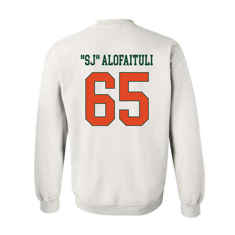 Miami - NCAA Football : Seuseu "SJ" Alofaituli - Classic Shersey Crewneck Sweatshirt-1
