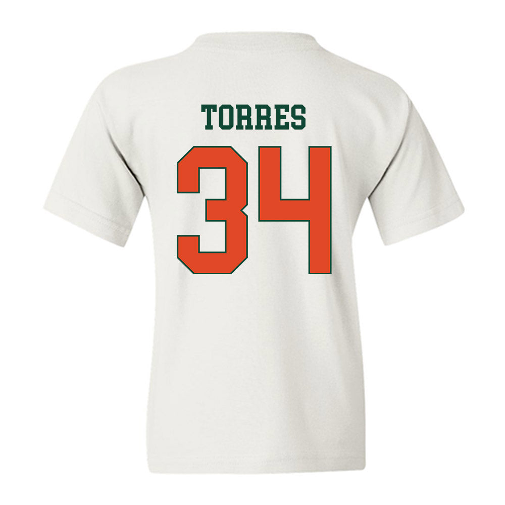 Miami - NCAA Baseball : Michael Torres - Classic Shersey Youth T-Shirt-1