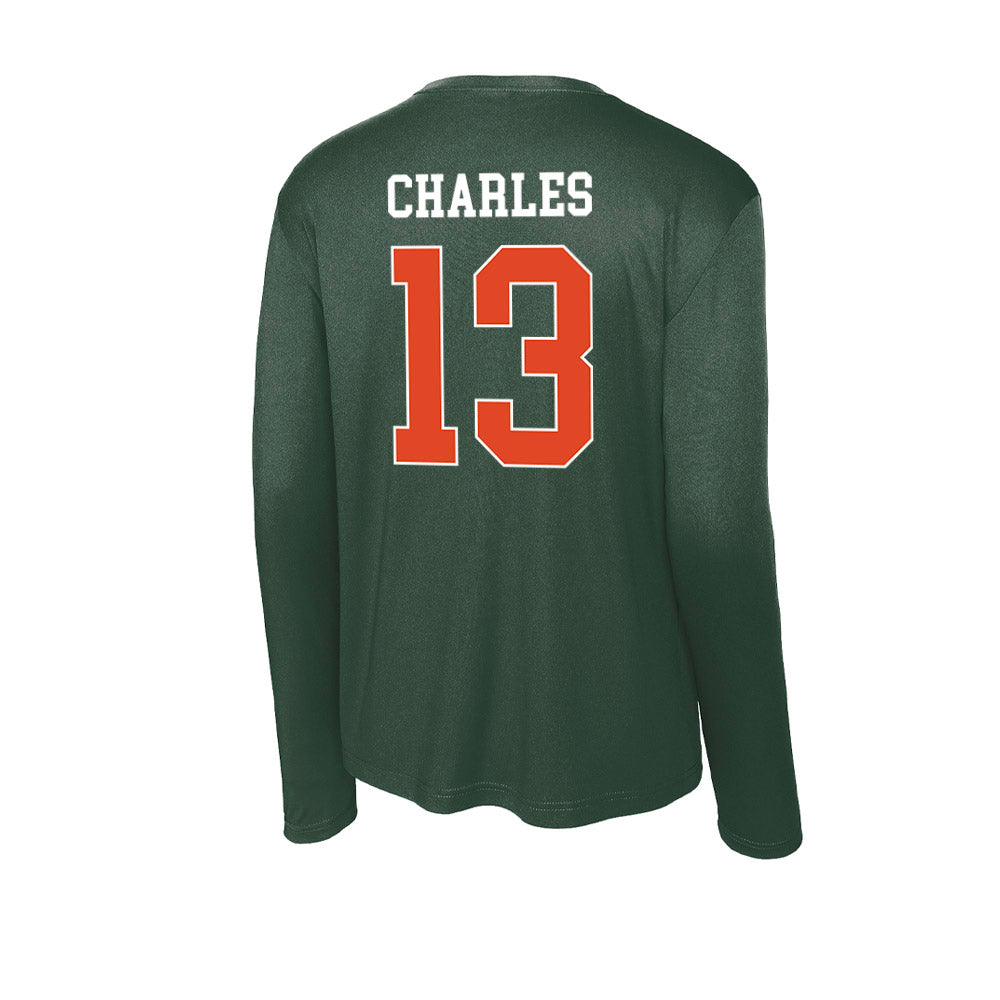 Miami - NCAA Football : Asharri Charles - Classic Shersey Activewear Long Sleeve T-Shirt-1