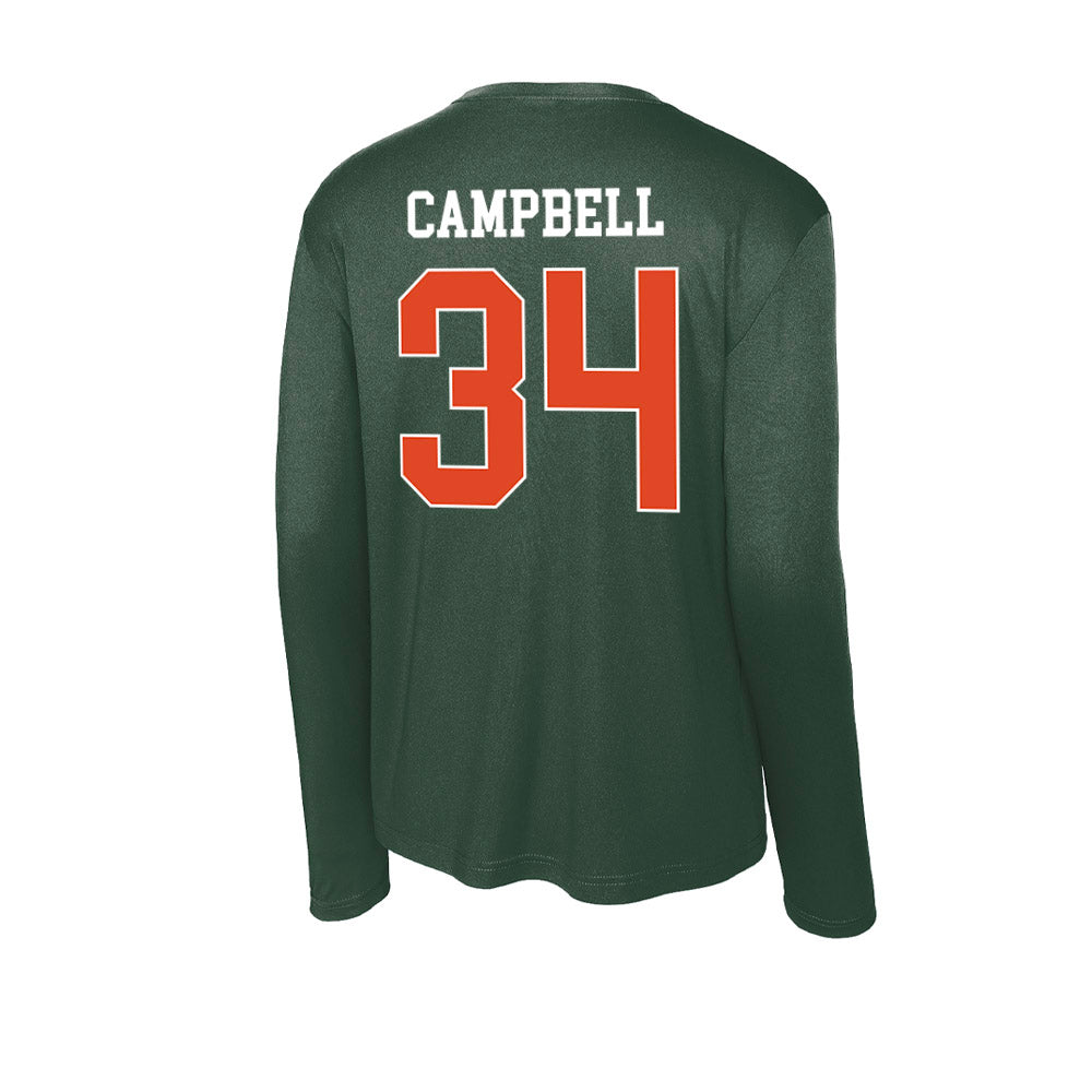 Miami - NCAA Football : Jordan Campbell - Classic Shersey Activewear Long Sleeve T-Shirt-1
