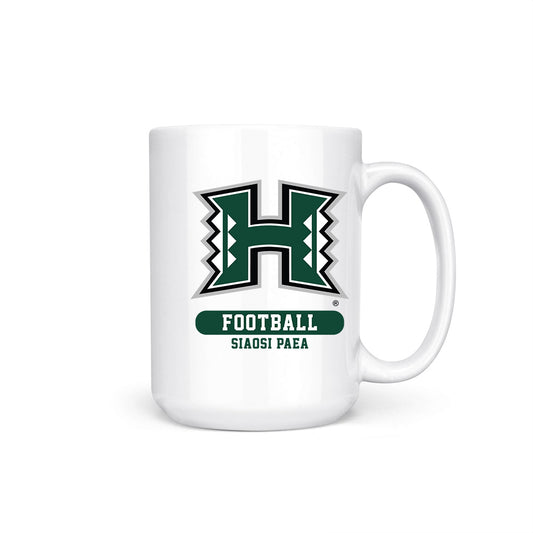 Hawaii - NCAA Football : Siaosi Paea - Coffee Mug-0