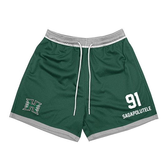 Hawaii - NCAA Football : Josh Sagapolutele - Shorts-0