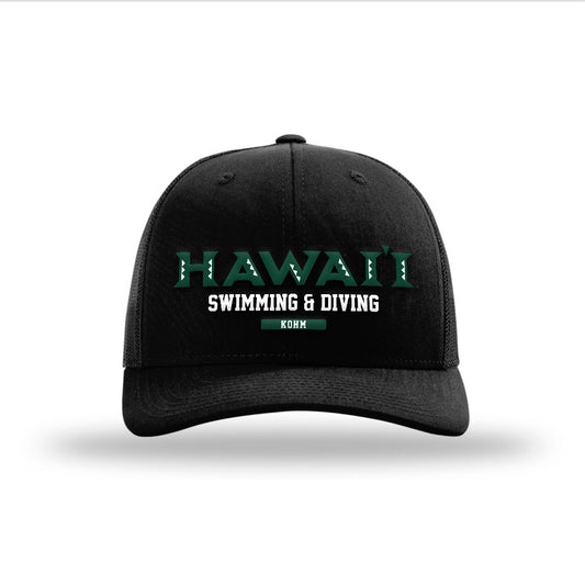 Hawaii - NCAA Men's Swimming & Diving : Zachary Kohm - Snapback Trucker Hat-0