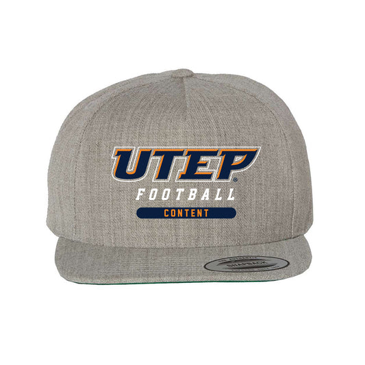 UTEP - NCAA Football : Justin Content - Snapback Hat-0