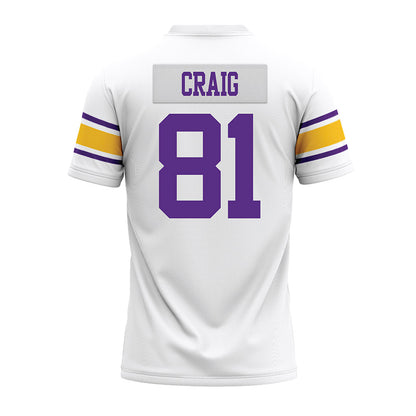 LSU - NCAA Football : Landon Craig - White Premium Football Jersey-1