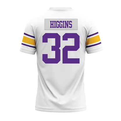LSU - NCAA Football : Gavin Higgins - White Premium Football Jersey-1
