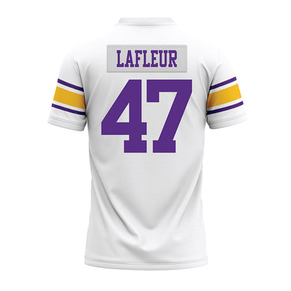 LSU - NCAA Football : JD LaFleur - White Premium Football Jersey-1