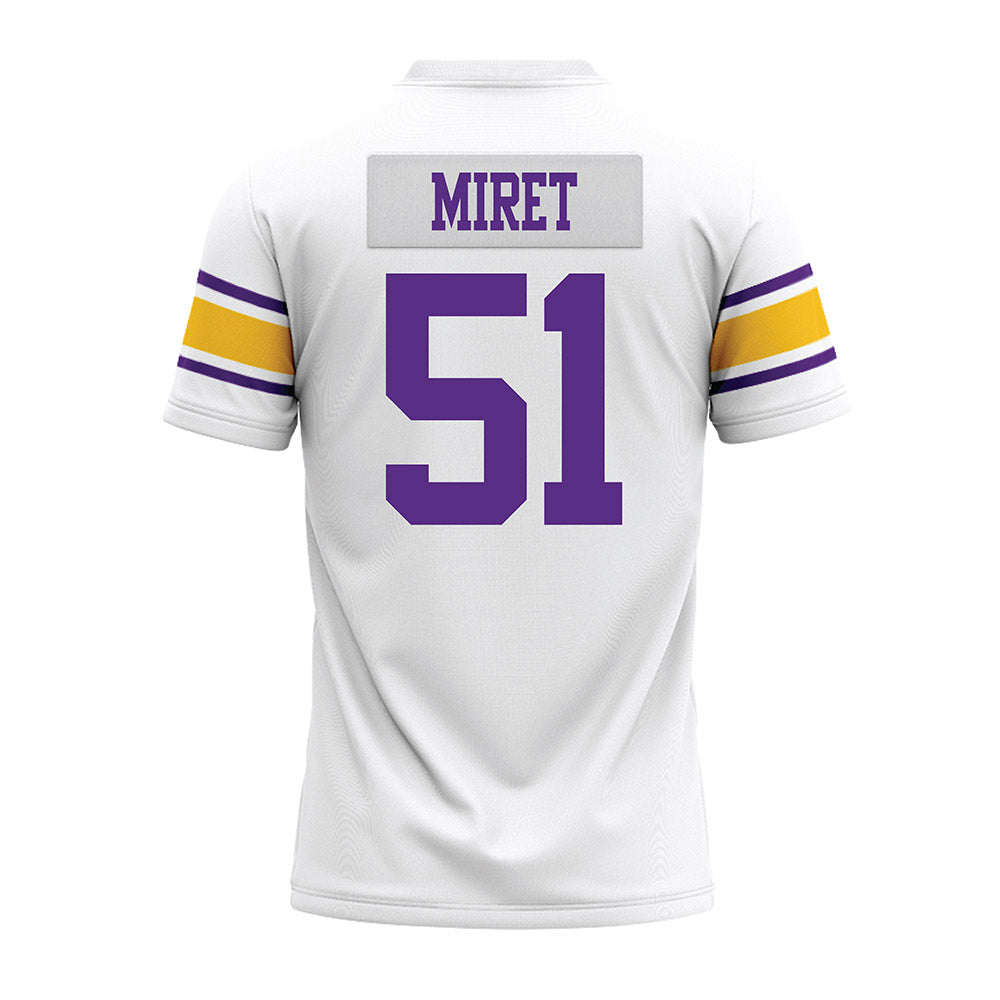 LSU - NCAA Football : Ryan Miret - White Premium Football Jersey-1
