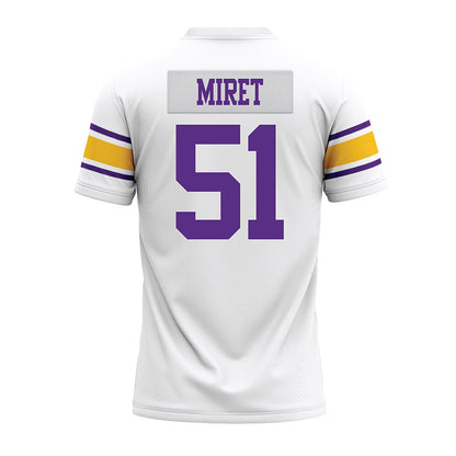 LSU - NCAA Football : Ryan Miret - White Premium Football Jersey-1