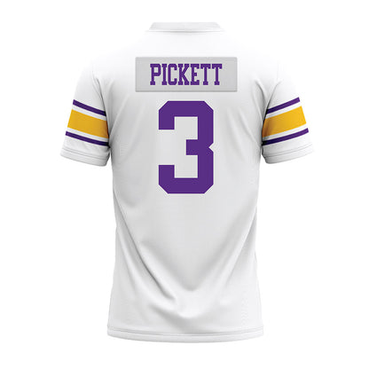 LSU - NCAA Football : DJ Pickett - White Premium Football Jersey-1