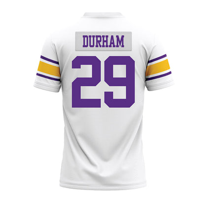 LSU - NCAA Football : Caden Durham - White Premium Football Jersey-1