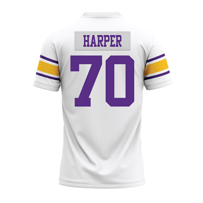 LSU - NCAA Football : Devin Harper - White Premium Football Jersey-1