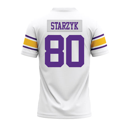 LSU - NCAA Football : Scott Starzyk - White Premium Football Jersey-1