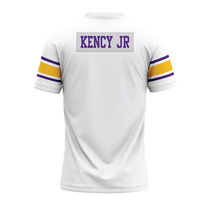 LSU - NCAA Football : David Kency Jr - White Premium Football Jersey-1
