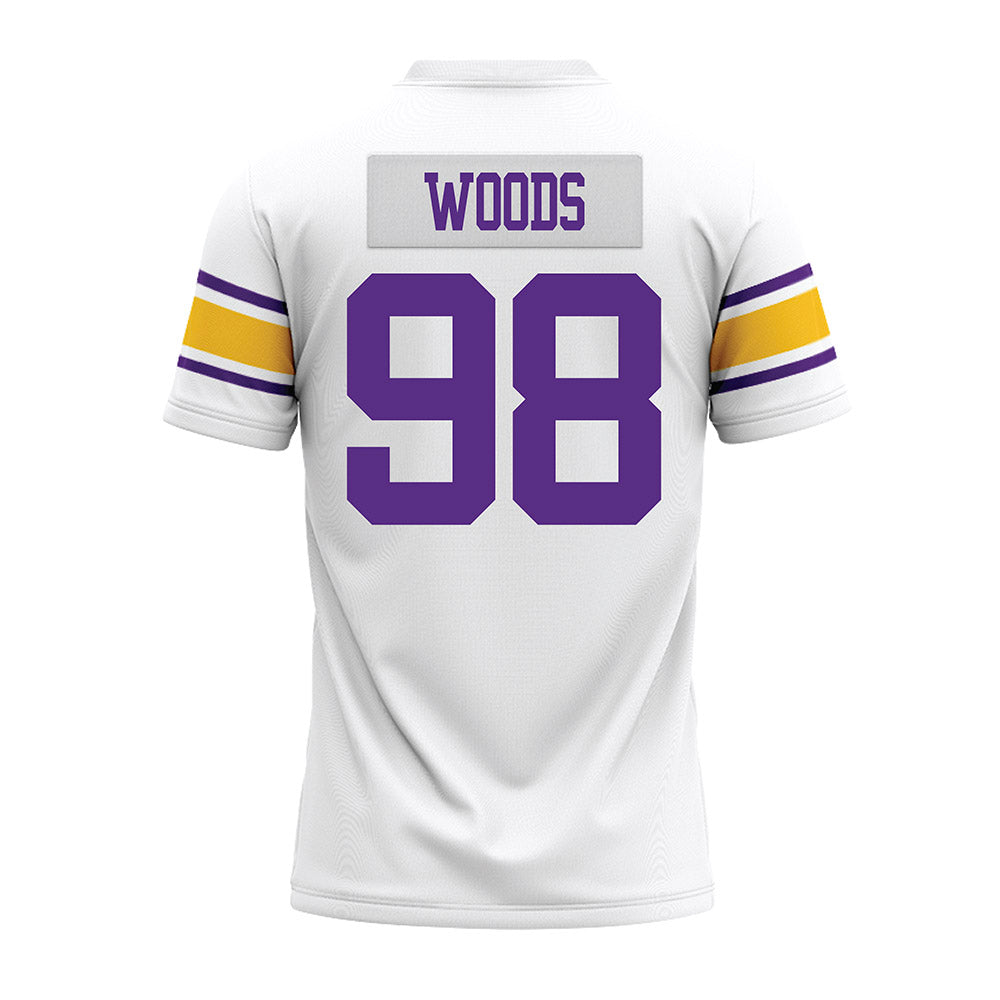 LSU - NCAA Football : Achilles Woods - White Premium Football Jersey-1