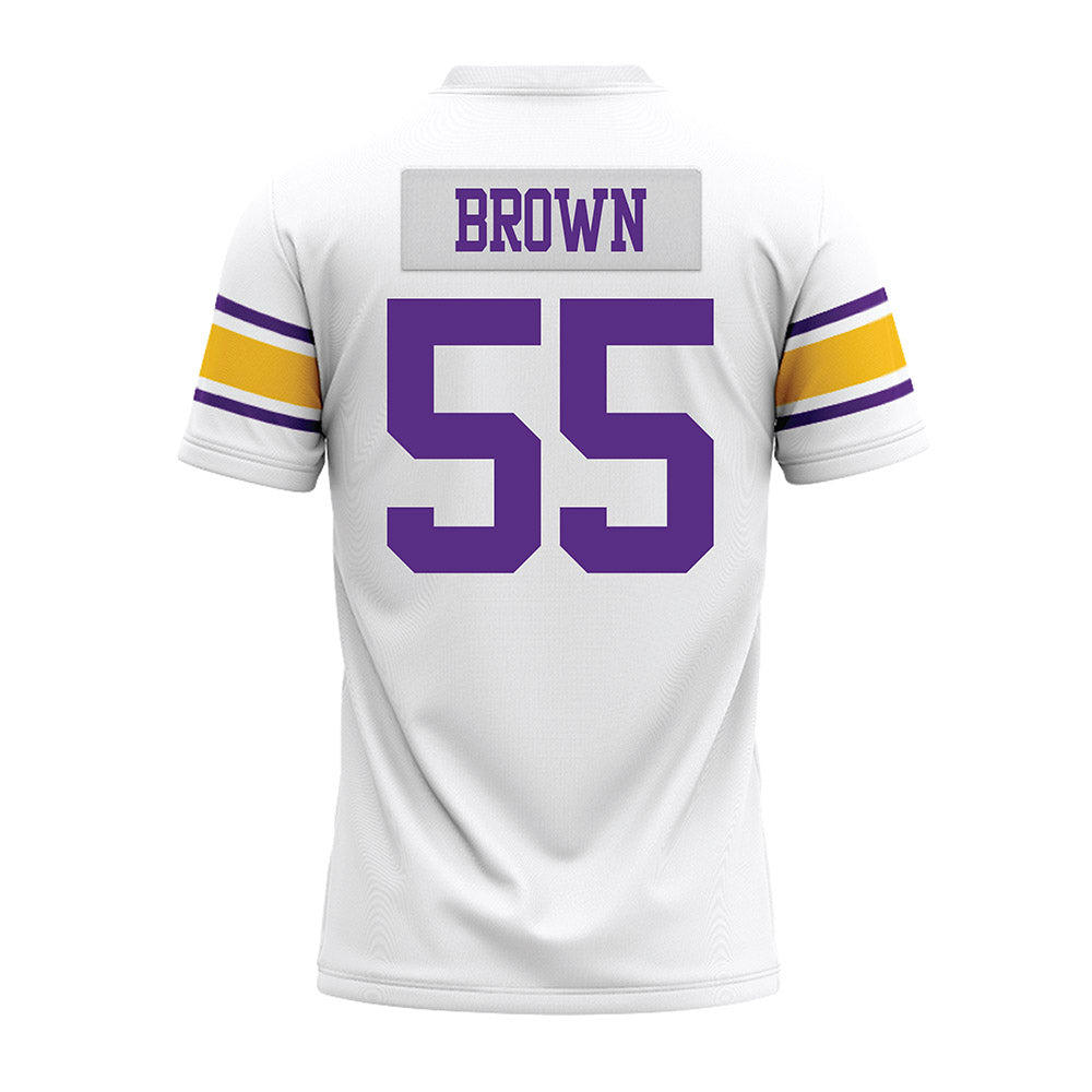 LSU - NCAA Football : Lamar Brown - White Premium Football Jersey-1