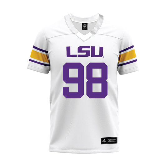 LSU - NCAA Football : Achilles Woods - White Premium Football Jersey-0