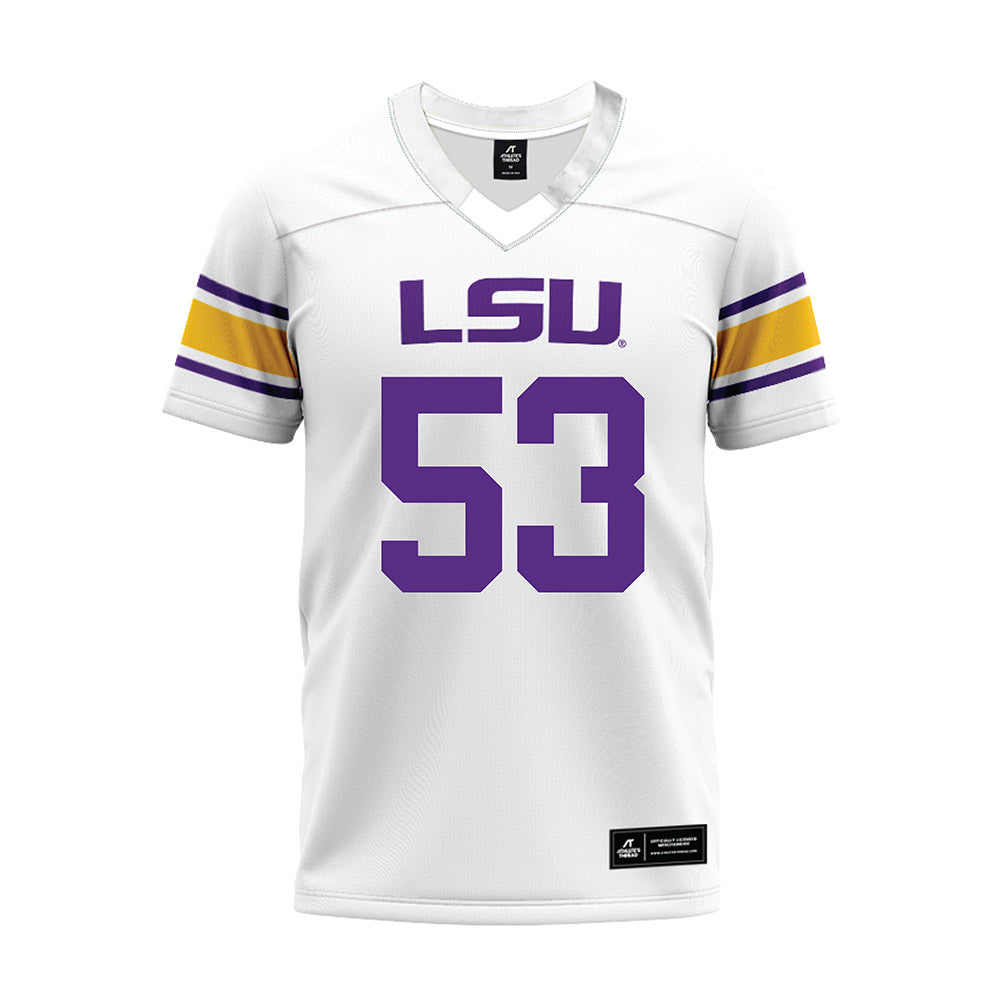 LSU - NCAA Football : Hayes Fuqua - White Premium Football Jersey-0