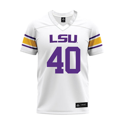 LSU - NCAA Football : Whit Weeks - White Premium Football Jersey-0