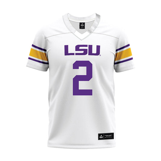 LSU - NCAA Football : Tre Brown III - White Premium Football Jersey-0