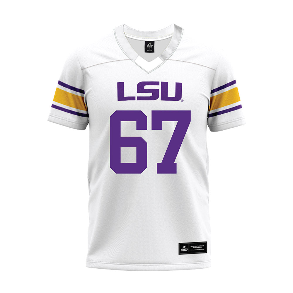 LSU - NCAA Football : Bo Bordelon - White Premium Football Jersey-0