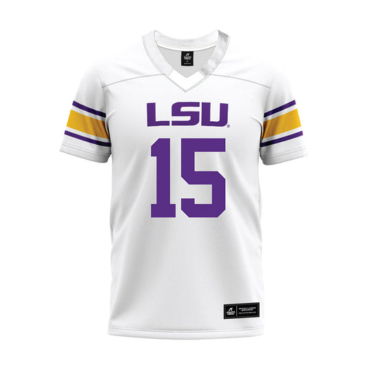LSU - NCAA Football : Phillip Wright III - White Premium Football Jersey-0