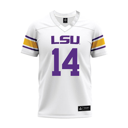 LSU - NCAA Football : Trey'Dez Green - White Premium Football Jersey-0
